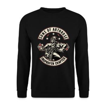 Sons Of Arthrose Motorrad Biker Motorradfahrer - Unisex Pullover - Schwarz - Vorne - Alina (178cm) & Michal (187cm)