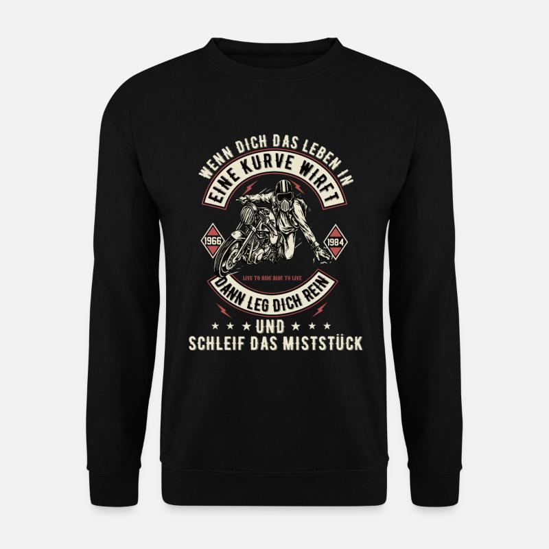 Motorrad Biker Motorradfahrer bike Rocker Rentner - Unisex Pullover - Schwarz
