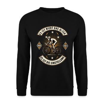 Es ist nicht das alter Fahrrad Fahrradfahrer Biker - Unisex Pullover - Schwarz - Vorne - Alina (178cm) & Michal (187cm)