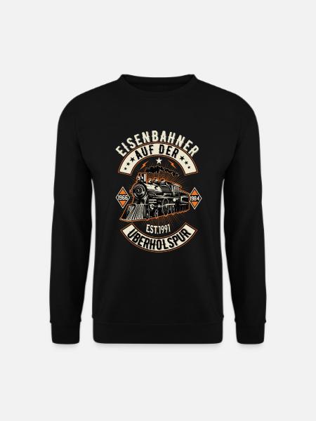 Eisenbahn Lokomotive Dampflok Modelleisenbahn bahn - Unisex Pullover - Schwarz
