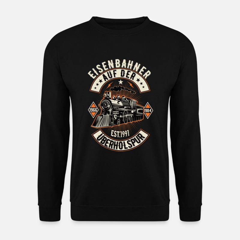 Eisenbahn Lokomotive Dampflok Modelleisenbahn bahn - Unisex Pullover - Schwarz