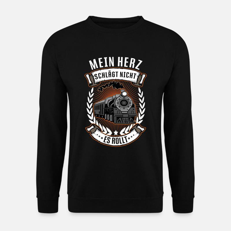 Modellbahn Eisenbahn Dampflok Modelleisenbahn - Unisex Pullover - Schwarz