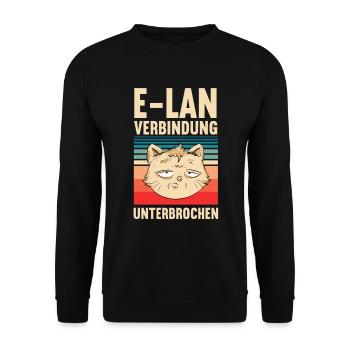 E-Lan Katze Katzen Katzenliebhaber lustige Katze - Unisex Pullover - Schwarz - Vorne - Alina (178cm) & Michal (187cm)
