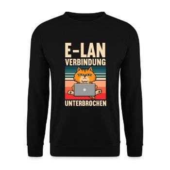 E-Lan Katze Katzen Katzenliebhaber lustige Katze - Unisex Pullover - Schwarz - Vorne - Alina (178cm) & Michal (187cm)