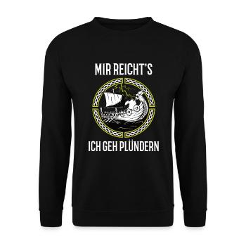 Wikingerschiff Wikinger skandinavien germanen - Unisex Pullover - Schwarz - Vorne - Alina (178cm) & Michal (187cm)