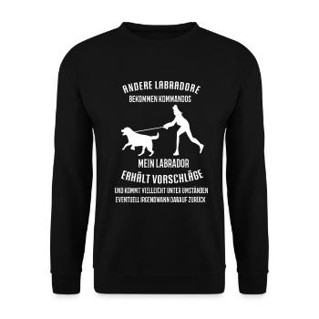 Andere Labradore Labrador Labradorbesitzer Labbi - Unisex Pullover - Schwarz - Vorne - Alina (178cm) & Michal (187cm)