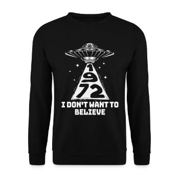 Soucoupe Volante Vintage 1972 50 Ans Anniversaire - Sweat-shirt Unisexe - noir - Devant - Alina (178cm) & Michal (187cm)