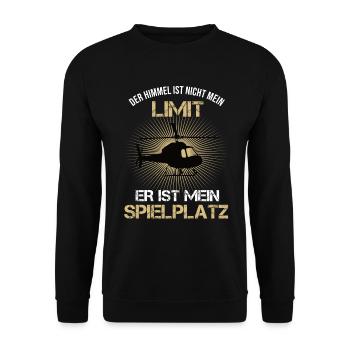 Der Himmel ist nicht mein Limit Hubschrauber - Unisex Pullover - Schwarz - Vorne - Alina (178cm) & Michal (187cm)