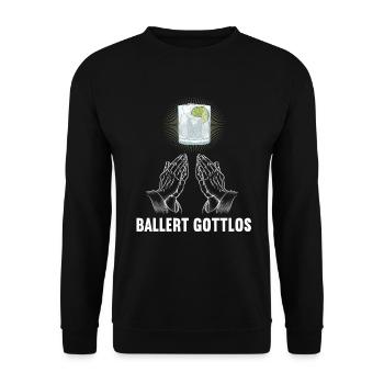 Ballert Gottlos Gin Gintrinker Ginliebhaber - Unisex Pullover - Schwarz - Vorne - Alina (178cm) & Michal (187cm)