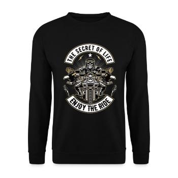 Secret de vie Profitez de la balade Moto Motard - Sweat-shirt Unisexe - noir - Devant - Alina (178cm) & Michal (187cm)