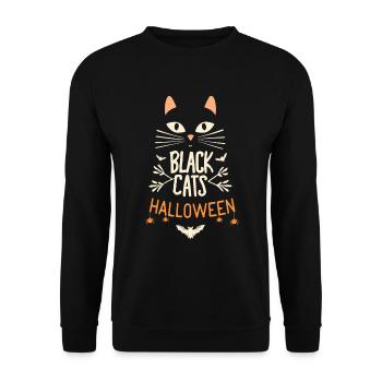 Black Cats Halloween - Unisex Sweatshirt - black - Front - Alina (178cm) & Michal (187cm)
