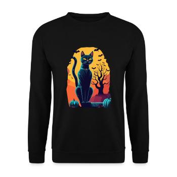 Chat long et mince en costume d’Halloween effrayant - Sweat-shirt Unisexe - noir - Devant - Alina (178cm) & Michal (187cm)