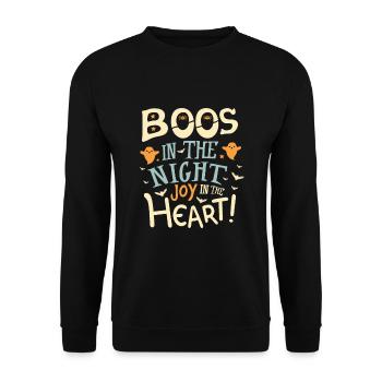 Des huées dans la nuit, de la joie dans le cœur ! - Sweat-shirt Unisexe - noir - Devant - Alina (178cm) & Michal (187cm)