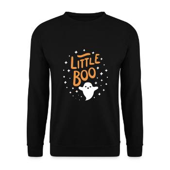 Kleiner Buh, frohes Halloween - Unisex Pullover - Schwarz - Vorne - Alina (178cm) & Michal (187cm)