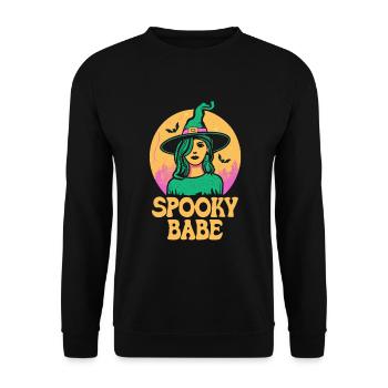 Spooky Babe - Celebrating Halloween with Style - Unisex Sweatshirt - black - Front - Alina (178cm) & Michal (187cm)