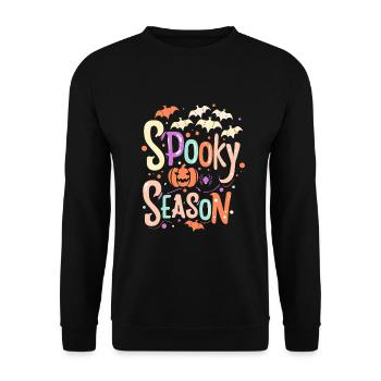 Halloween Spooky Season - Genieße den Spukspaß - Unisex Pullover - Schwarz - Vorne - Alina (178cm) & Michal (187cm)