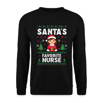 Die Lieblingskrankenschwester des Weihnachtsmanns - Unisex Pullover - Schwarz - Vorne - Alina (178cm) & Michal (187cm)