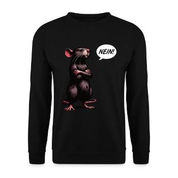 Nein Ratte Ratten Rattenbesitzer Rattenliebhaber - Unisex Pullover - Schwarz - Vorne - Alina (178cm) & Michal (187cm)