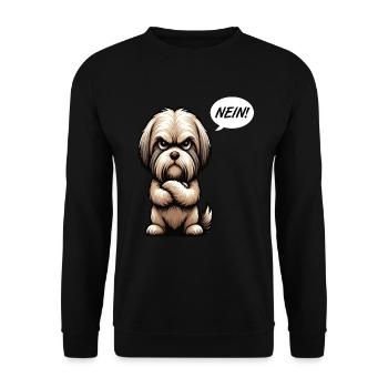 Nein Shih tzu Shih tzus Shih tzu Besitzer - Unisex Pullover - Schwarz - Vorne - Alina (178cm) & Michal (187cm)