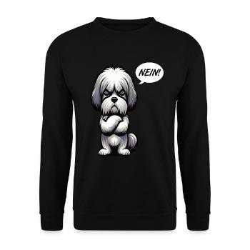 Nein Shih tzu Shih tzus Shih tzu Besitzer - Unisex Pullover - Schwarz - Vorne - Alina (178cm) & Michal (187cm)