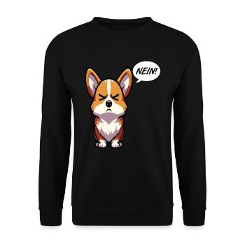 Nein Corgi Corgis Welsh Corgi Corgibesitzer Corgis - Unisex Pullover - Schwarz - Vorne - Alina (178cm) & Michal (187cm)