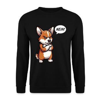 Nein Corgi Corgis Welsh Corgi Corgibesitzer Corgis - Unisex Pullover - Schwarz - Vorne - Alina (178cm) & Michal (187cm)