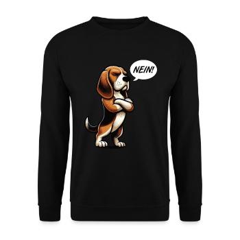 Nein Beagle Beaglebesitzer Beagleliebhaber - Unisex Pullover - Schwarz - Vorne - Alina (178cm) & Michal (187cm)