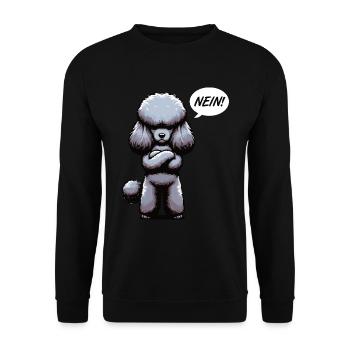 Nein Pudel Pudelbesitzer Pudelliebhaber Pudelhund - Unisex Pullover - Schwarz - Vorne - Alina (178cm) & Michal (187cm)