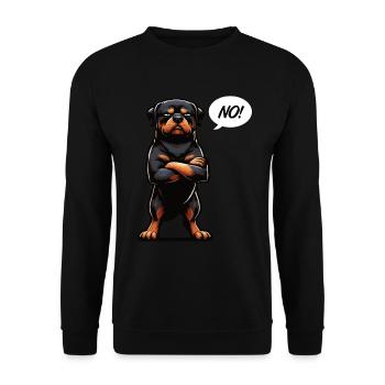 Pas de rottweiler Rottweiler Propriétaire Rottie Rotties - Sweat-shirt Unisexe - noir - Devant - Alina (178cm) & Michal (187cm)