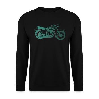 DDR Motorrad Sport AWO - Unisex Pullover - Schwarz - Vorne - Alina (178cm) & Michal (187cm)
