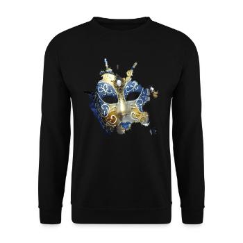 Mask for every masked ball at Carnival in Venice - Unisex Sweatshirt - black - Front - Alina (178cm) & Michal (187cm)