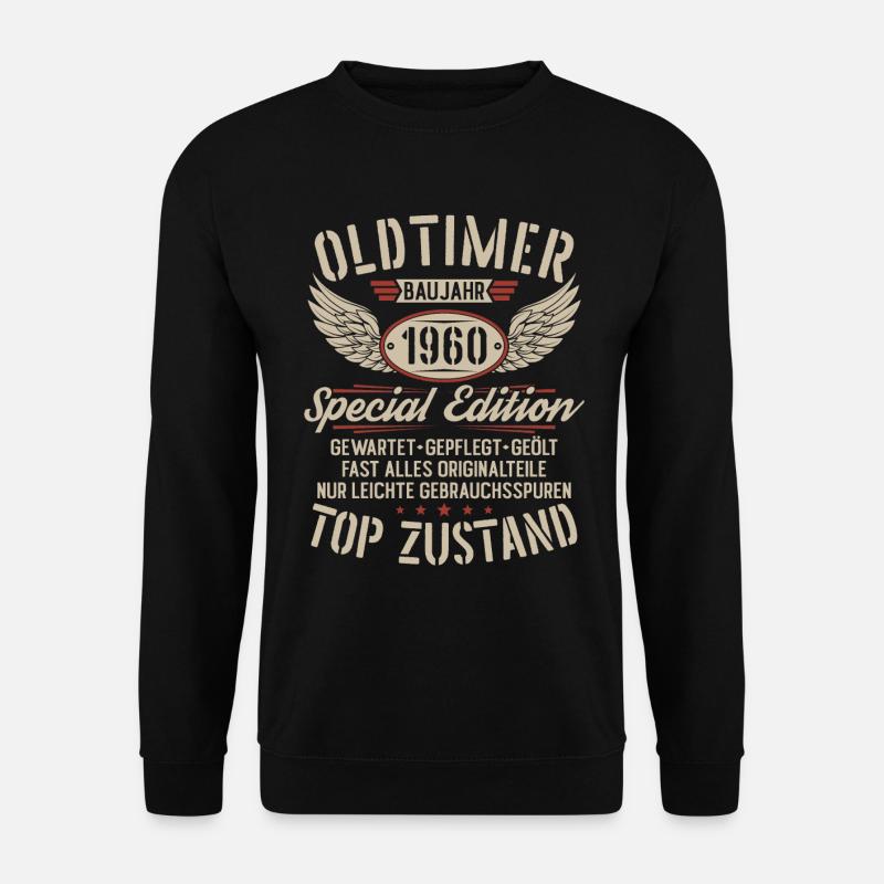 Oldtimer Baujahr 1960 Jahrgang Geburtstag Geschenk - Unisex Pullover - Schwarz