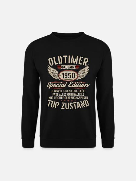 Oldtimer Baujahr 1950 Jahrgang Geburtstag Geschenk - Unisex Pullover - Schwarz