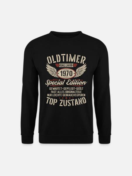 Oldtimer Baujahr 1970 Jahrgang Geburtstag Geschenk - Unisex Pullover - Schwarz