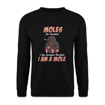 Nice Fantastic Mole Seated Gift - Unisex Sweatshirt - black - Front - Alina (178cm) & Michal (187cm)