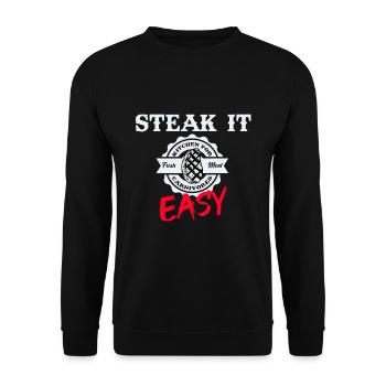 Steak Es Simple Gift - Unisex Sweatshirt - black - Front - Alina (178cm) & Michal (187cm)