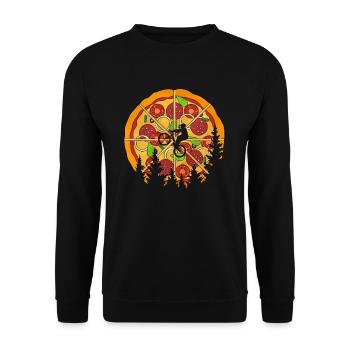 Horseback Riding Bike Pizza Moon Gift - Unisex Sweatshirt - black - Front - Alina (178cm) & Michal (187cm)
