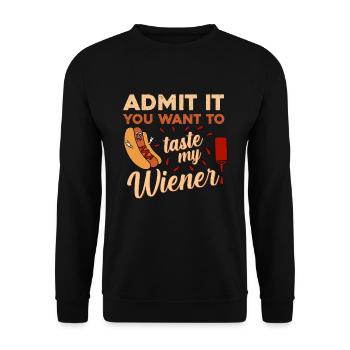 Try My Weiner Ketchup gift - Unisex Sweatshirt - black - Front - Alina (178cm) & Michal (187cm)