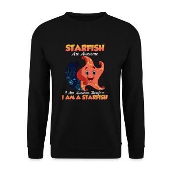 Seestern - Unisex Pullover - Schwarz - Vorne - Alina (178cm) & Michal (187cm)