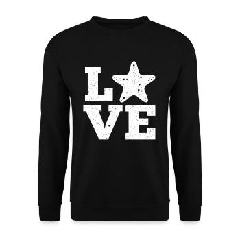 Seestern - Unisex Pullover - Schwarz - Vorne - Alina (178cm) & Michal (187cm)