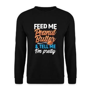 Erdnussbutter Peanut Butter Marmelade Geschenk - Unisex Pullover - Schwarz - Vorne - Alina (178cm) & Michal (187cm)