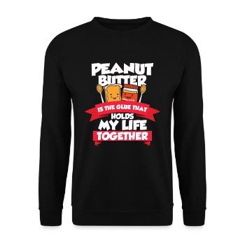 Erdnussbutter Peanut Butter Marmelade Geschenk - Unisex Pullover - Schwarz - Vorne - Alina (178cm) & Michal (187cm)