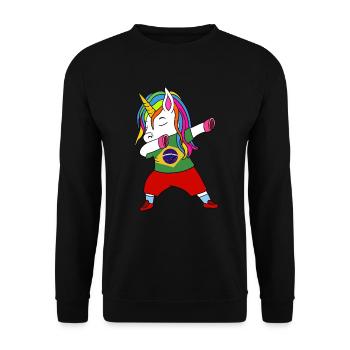 Brésil football dabbing cadeau - Sweat-shirt Unisexe - noir - Devant - Alina (178cm) & Michal (187cm)
