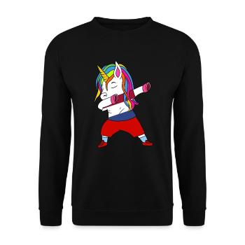 Cadeau de dabbing de football néerlandais - Sweat-shirt Unisexe - noir - Devant - Alina (178cm) & Michal (187cm)