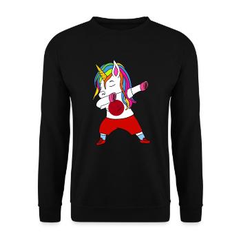 Japan football-dabbing gift - Unisex Sweatshirt - black - Front - Alina (178cm) & Michal (187cm)