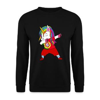 Portugal Football Dabbing Cadeau - Sweat-shirt Unisexe - noir - Devant - Alina (178cm) & Michal (187cm)