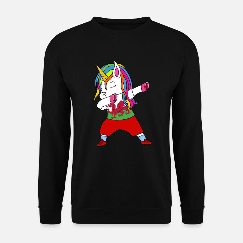 Wales fußball tupfendes Geschenk - Unisex Pullover - Schwarz