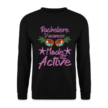 Baccalauréat 2023 Cadeau Réussite Bac Vacances - Sweat-shirt Unisexe - noir - Devant - Alina (178cm) & Michal (187cm)
