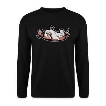 Rhodesian Ridgeback Yoga Rhodesian Ridgebacks - Unisex Sweatshirt - black - Front - Alina (178cm) & Michal (187cm)