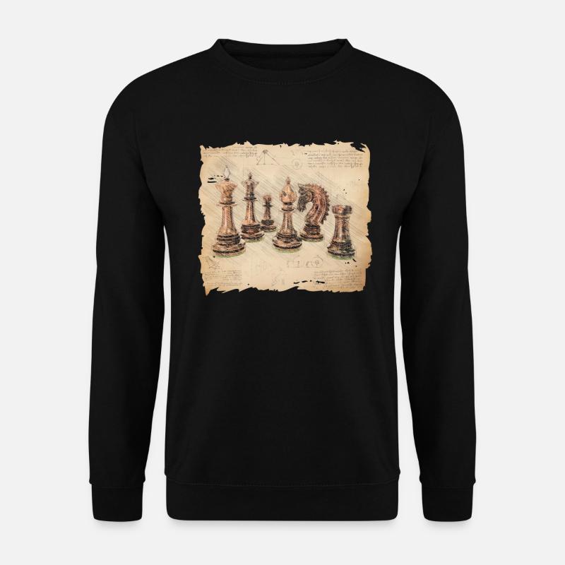 Chess Pieces Shirt Middle - Unisex Sweatshirt - black